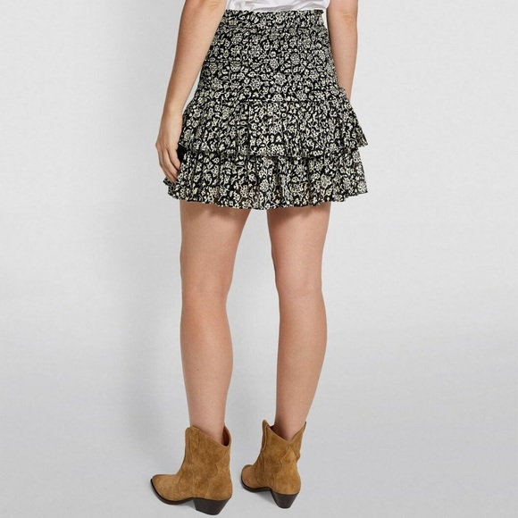 Isabel Marant Etoile Naomi Smocked Floral Printed Ruffle Mini Skirt - Picture 2 of 7